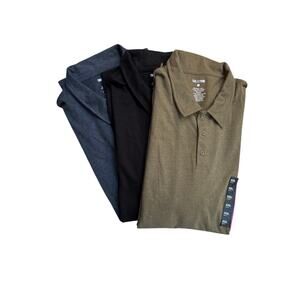 True Classic Polo Shirts for Men 3pack NWT 2x black, green, dark gray/blue